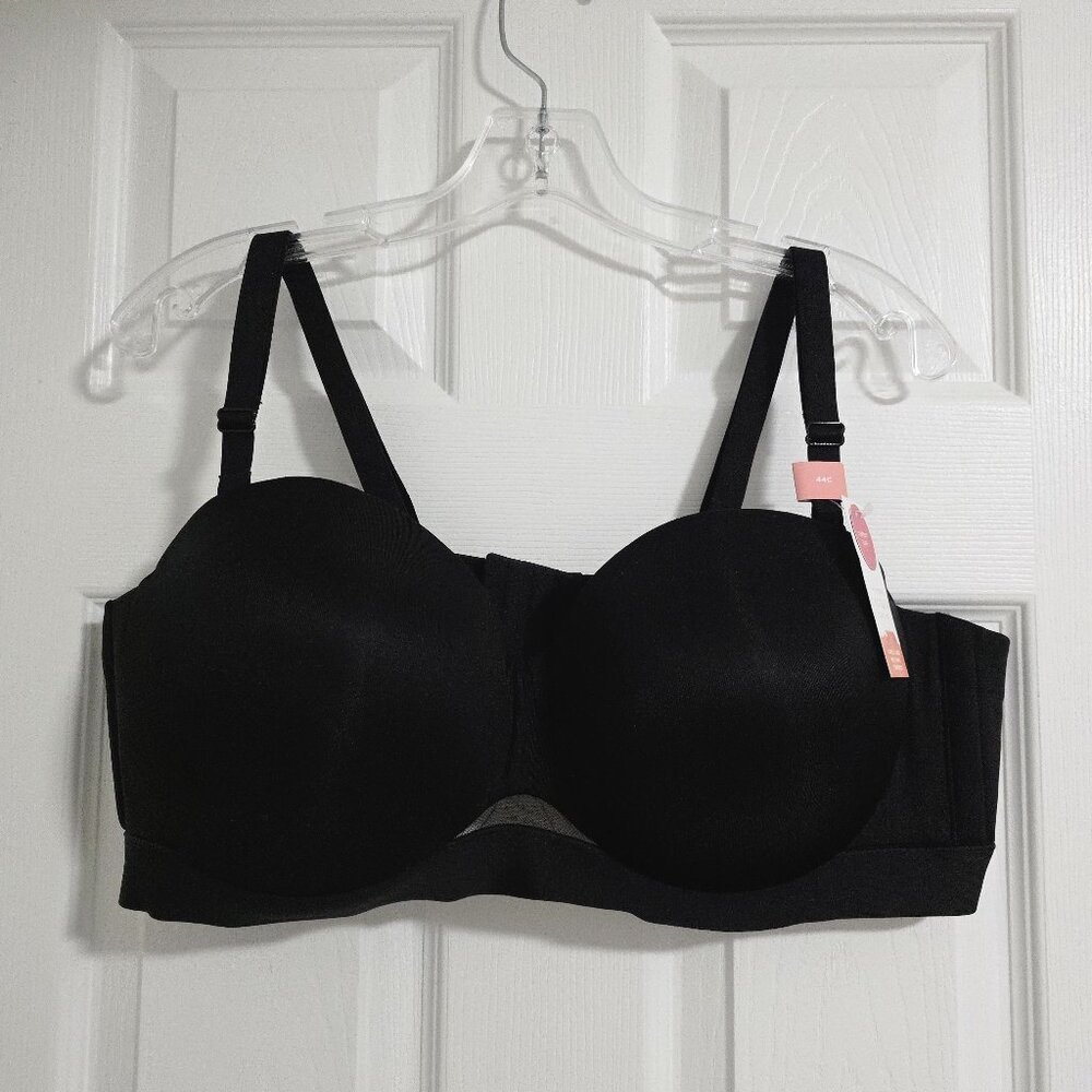 Lane Bryant Cacique Comfort Bliss Lightly Lined Multi-Way Black Bra 44C
